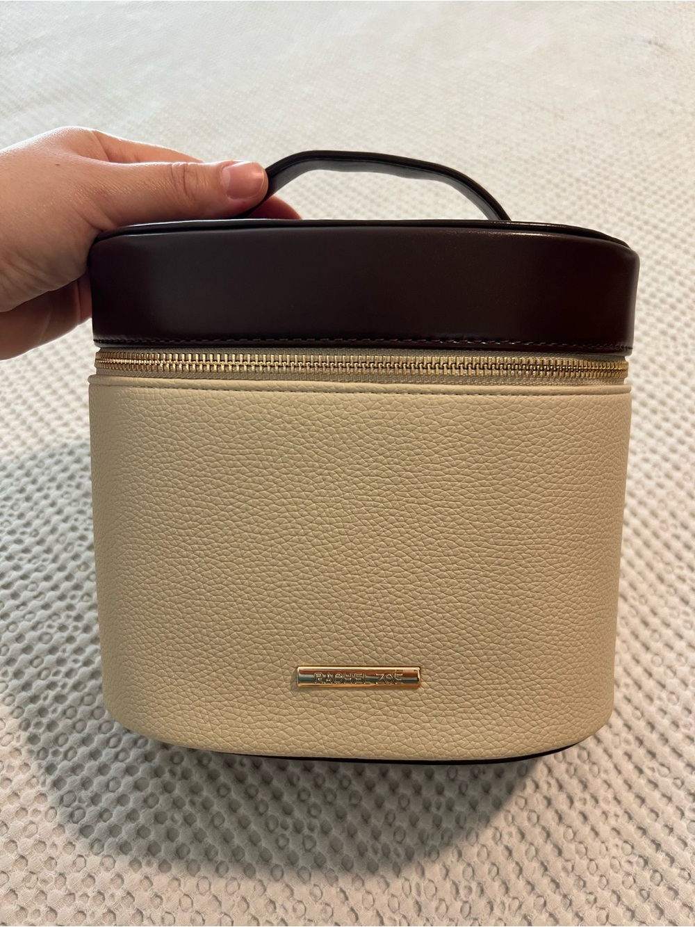 Rachel Zoe Cream and Dark Brown Two-Tone Vanity Case